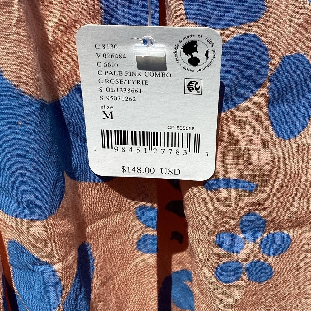 NWT Free People Ultraviolet Backless Floral Dress - Blue and Peach Size Medium 8 - Picture 8 of 10